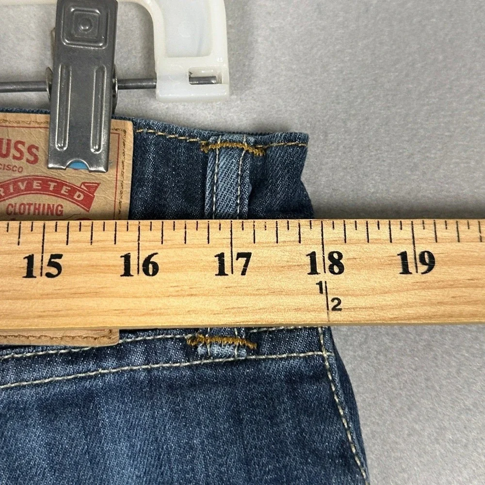 Levis 504 Jeans Mens 36X32 Blue Regular Straight Fit Dark Wash Stretch Denim